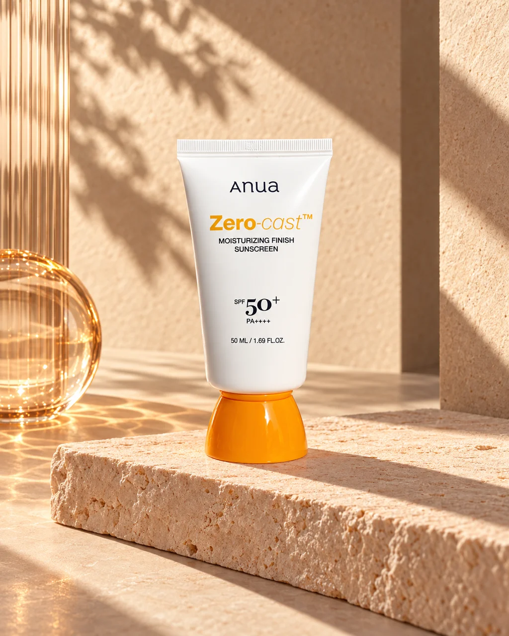 Zero-Cast Moisturizing Finish Sunscreen — mise en scène du soin