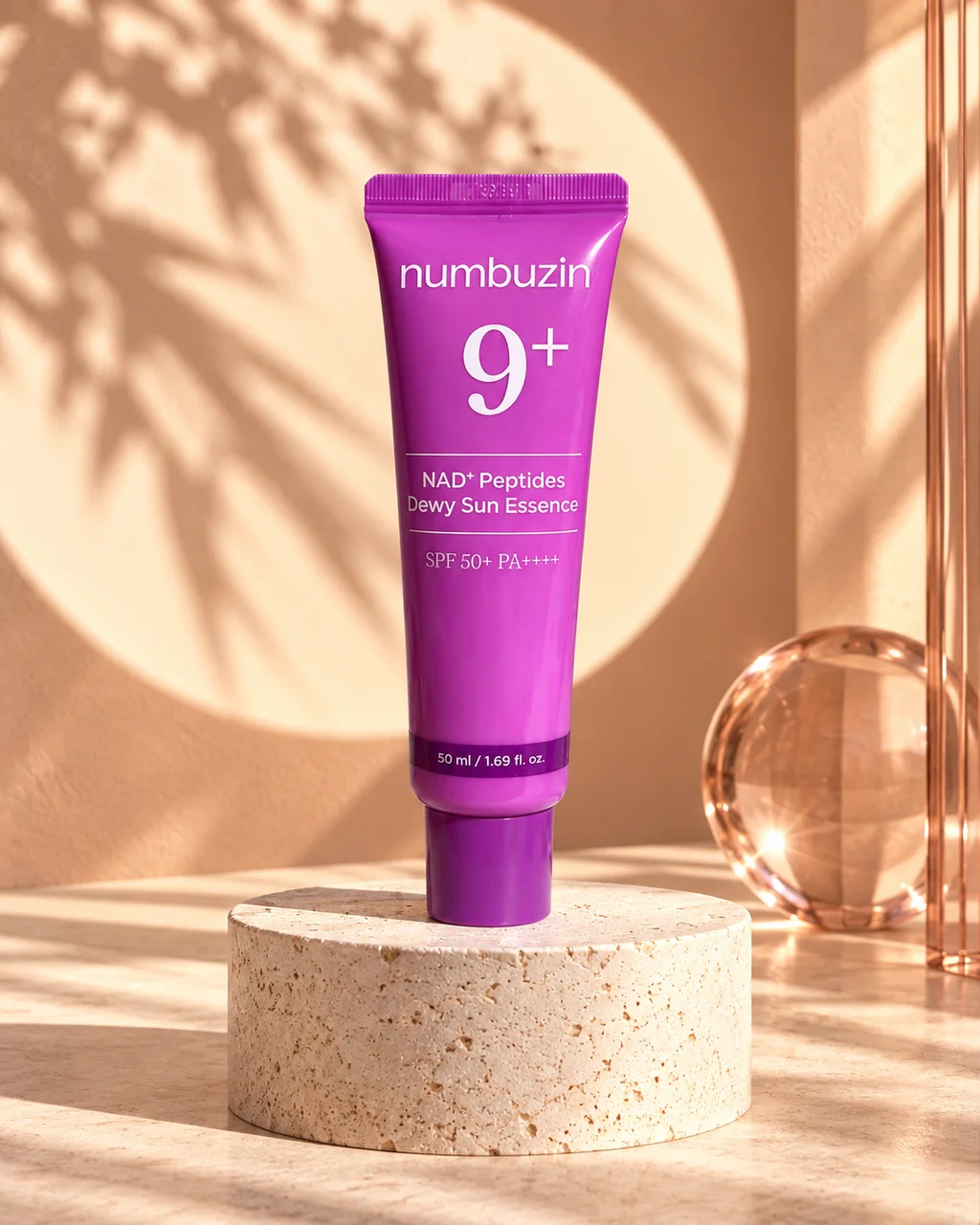 No.9 NAD+ Peptides Sun Essence — mise en scène du soin